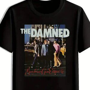 Classic Retro Punk Rock Era Portrait Graphic Black Tee